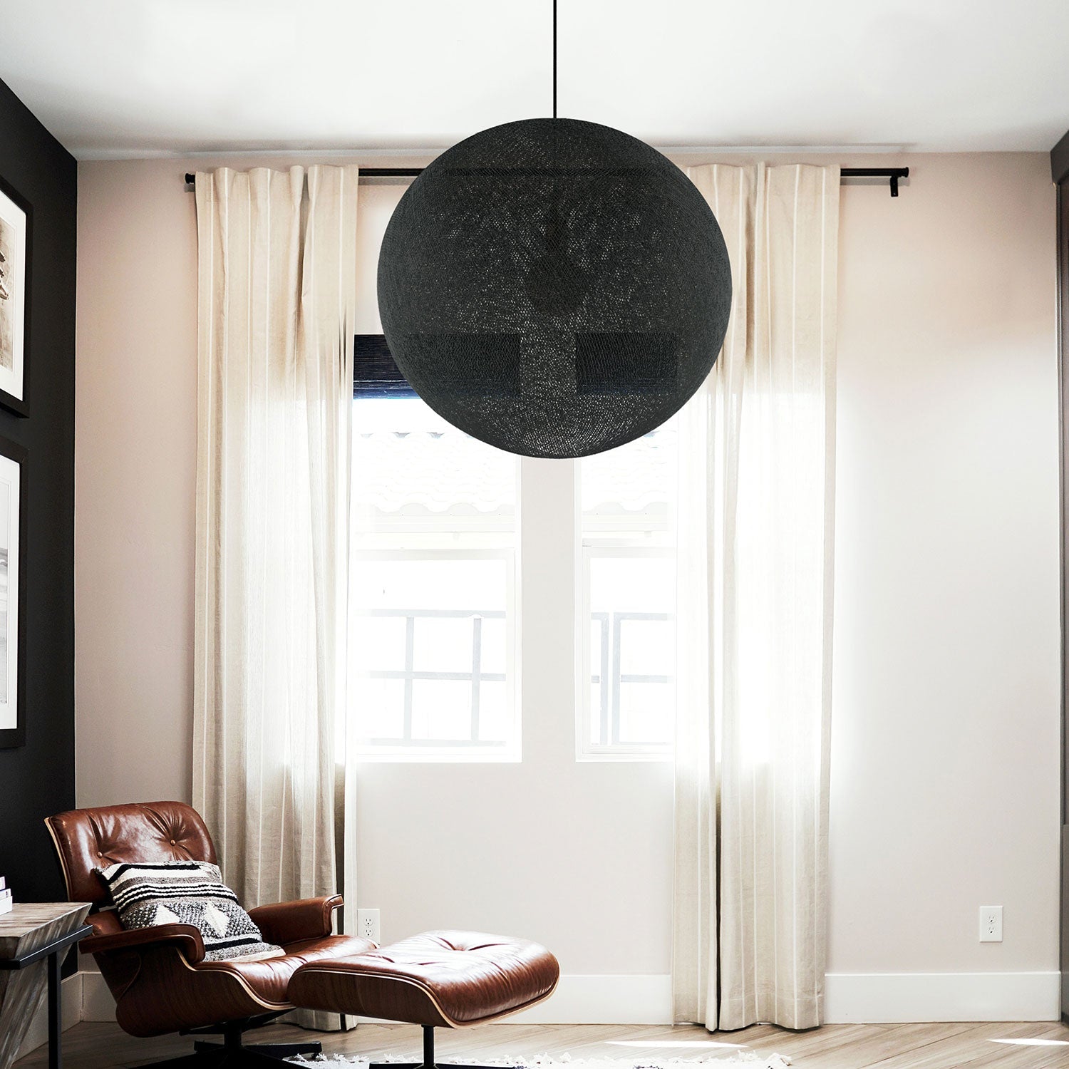 Paralume Sfera Light in filo fatto a mano - Poliestere Grigio antracite