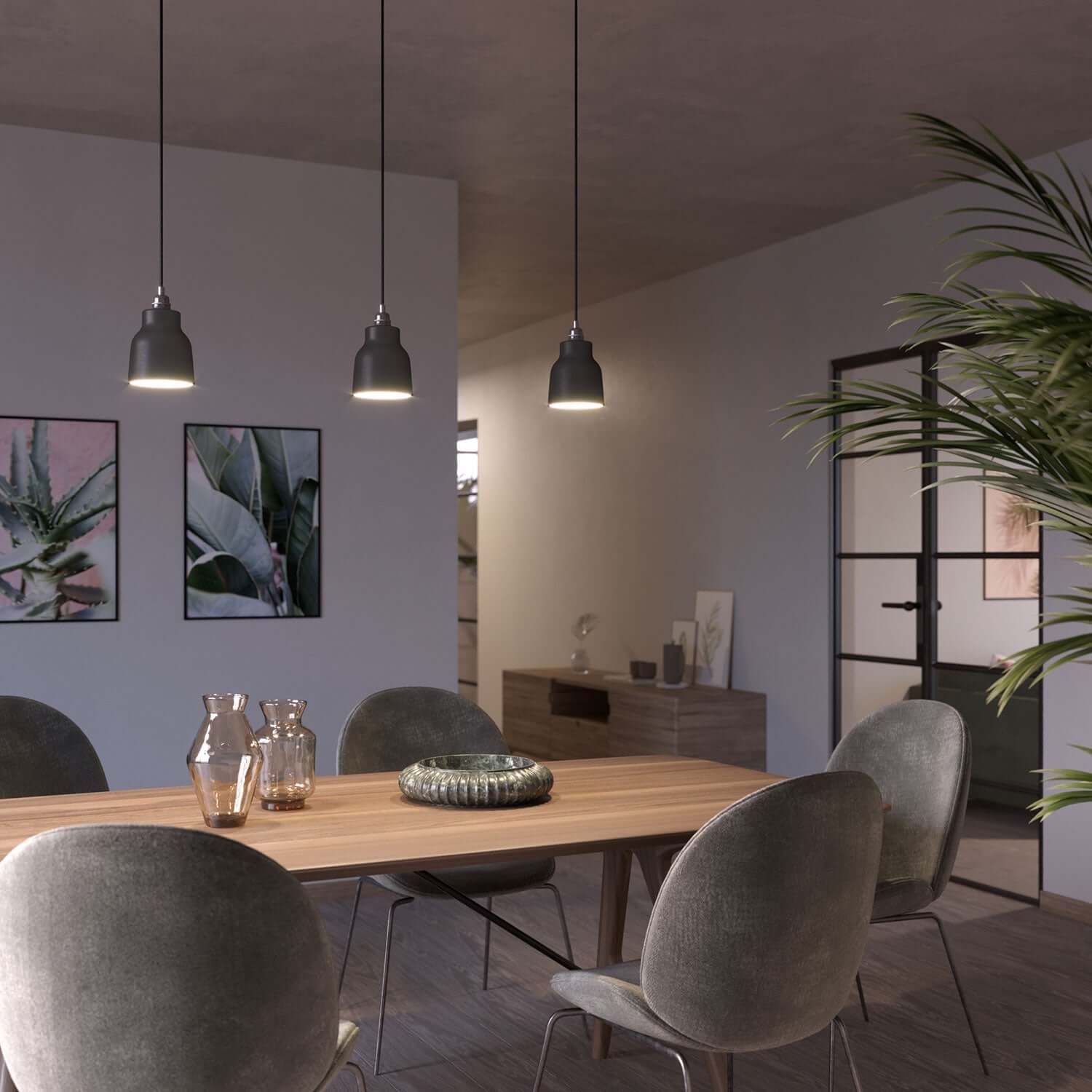 Paralume Vaso in ceramica, collezione Materia - Made in Italy - Lavagna