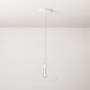 Pendant lamp with textile cable, Duedì Apex lampshade and metal details - White