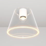 Plafoniera design con lampadina Ghost a cono trasparente - Bianco