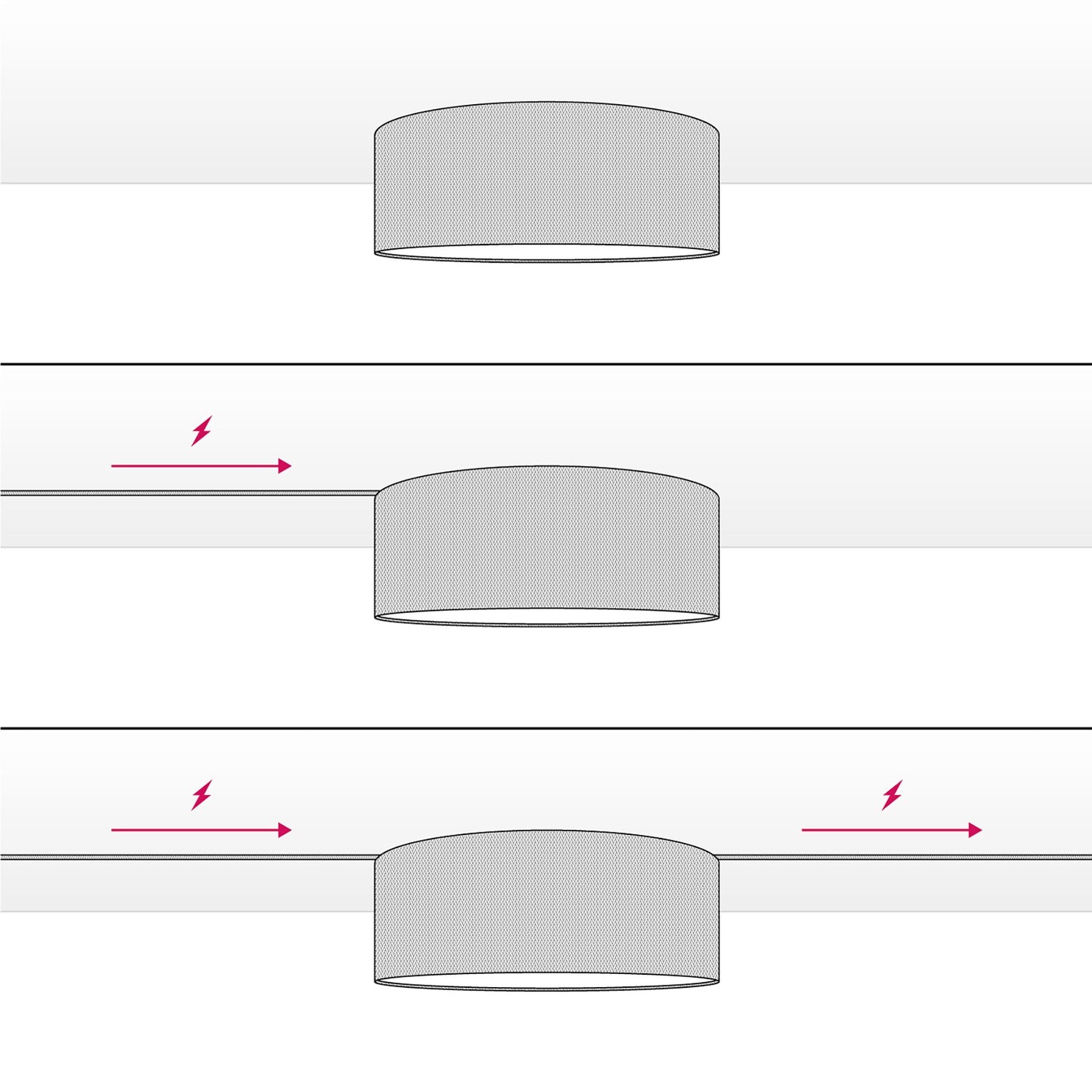 Plafoniera in tessuto Medium Lino crudo - Made in Italy