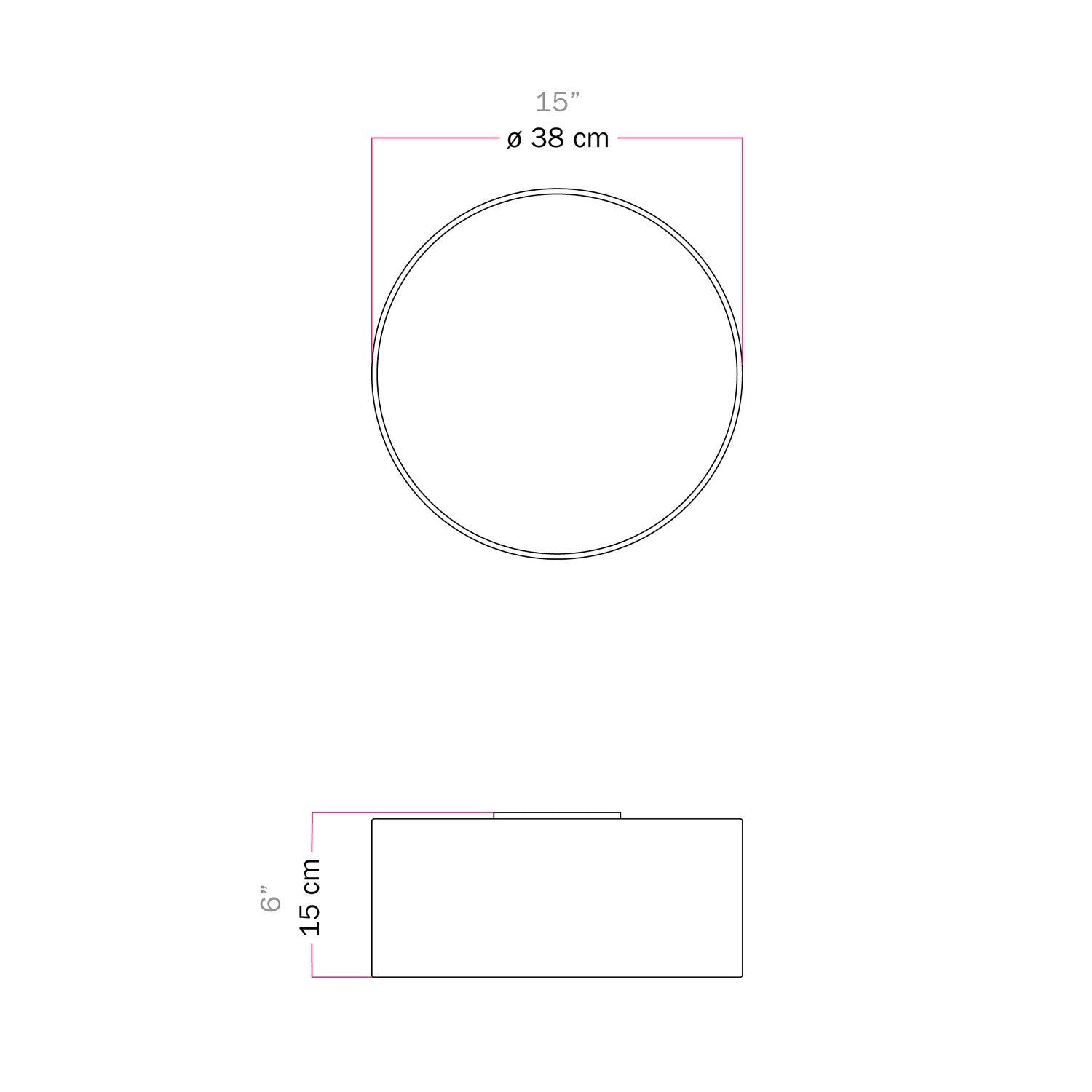 Plafoniera in tessuto Small Arenal cenere - Made in Italy