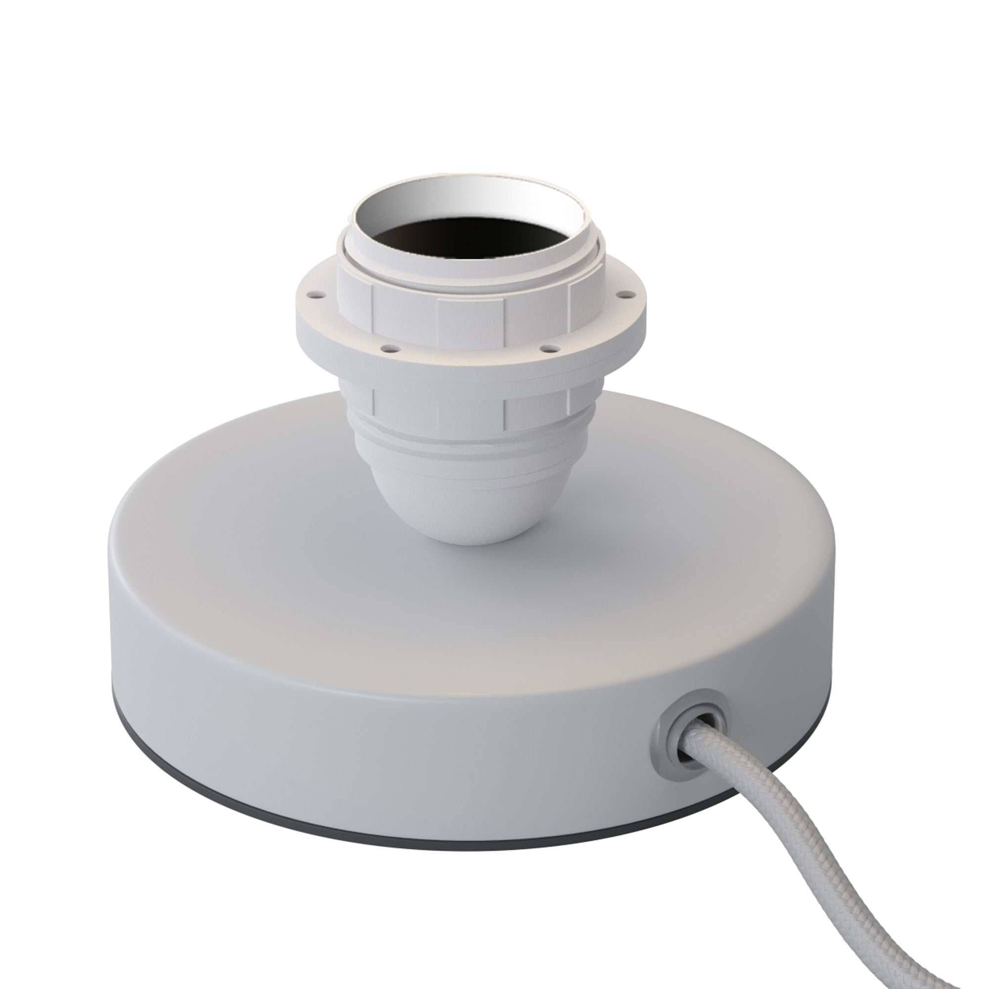 Posaluce per paralume - Lampada da tavolo in metallo - Bianco opaco