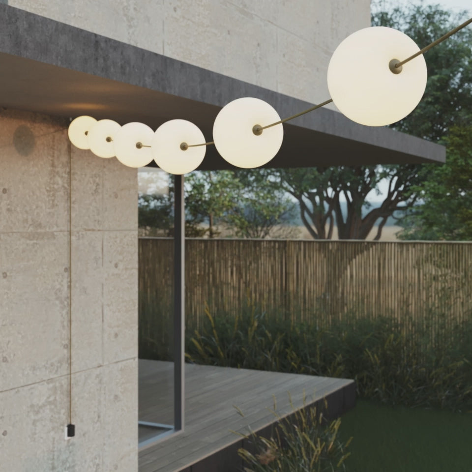 Carregar vídeo: Corrente luminosa 6 pontos de luz para exterior IP67 Desert Brown - Marina6 Cherry