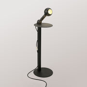 Rocco - Lampada da terra con spina UK e lampadina Camo - Nero