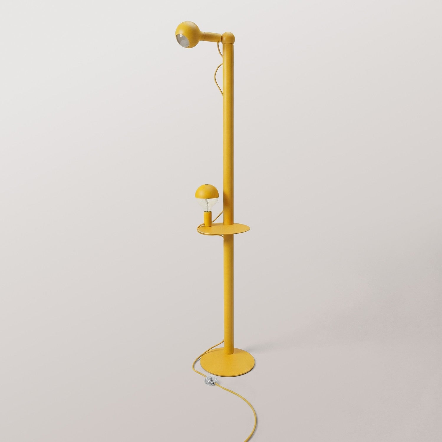 Rocco XXL - Lampada da terra con spina UK e lampadina Maria e Camo - Giallo