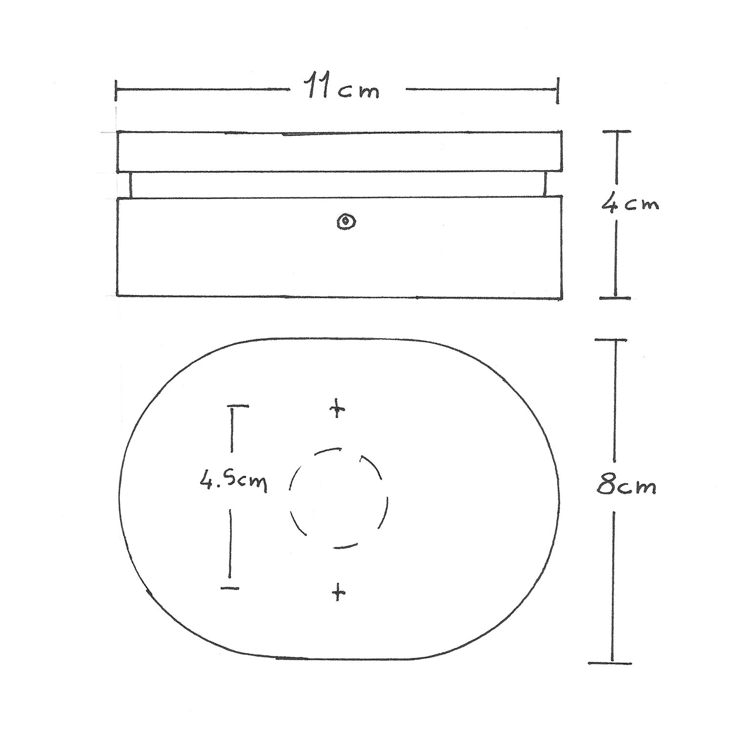 Rosone ovale in legno con 2 fori laterali per cavo per catenaria e sistema Filé. Made in Italy - Nero