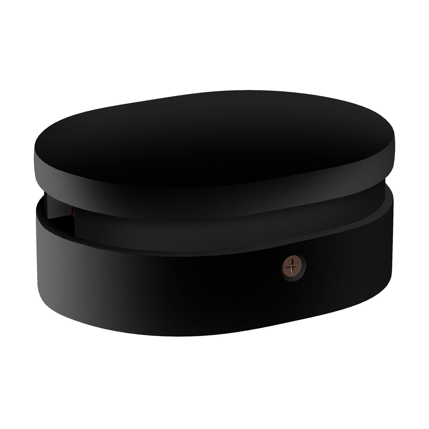 Rosone ovale in legno con 2 fori laterali per cavo per catenaria e sistema Filé. Made in Italy - Nero