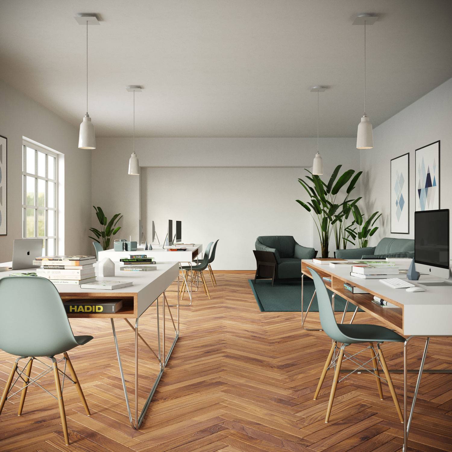 Rosone Rose-One quadrato, 200 mm con 1 foro e 4 fori laterali - Legno Bianco