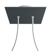 Rosone Rose-One quadrato, 200 mm con 2 fori e 4 fori laterali - Antracite Bianco