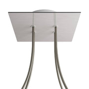 Rosone Rose-One quadrato, 200 mm con 4 fori e 4 fori laterali - Dibond Acciaio satinato Bianco