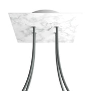 Rosone Rose-One quadrato, 200 mm con 4 fori e 4 fori laterali - Marmo Carrara Bianco