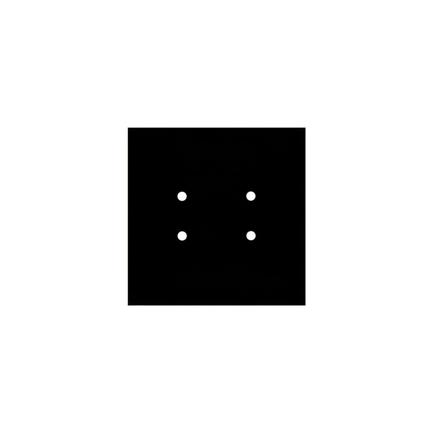 Rosone Rose-One quadrato, 200 mm con 4 fori e 4 fori laterali - Nero opaco Bianco