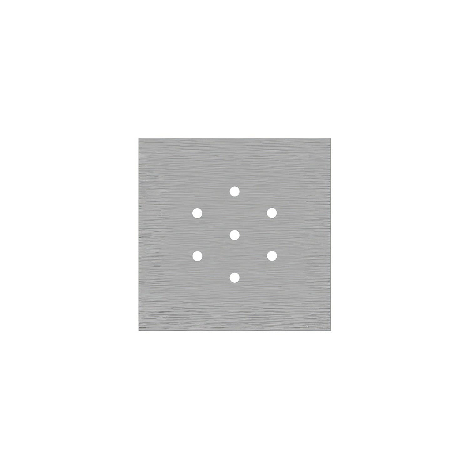 Rosone Rose-One quadrato, 200 mm con 7 fori e 4 fori laterali - Dibond Acciaio satinato Bianco