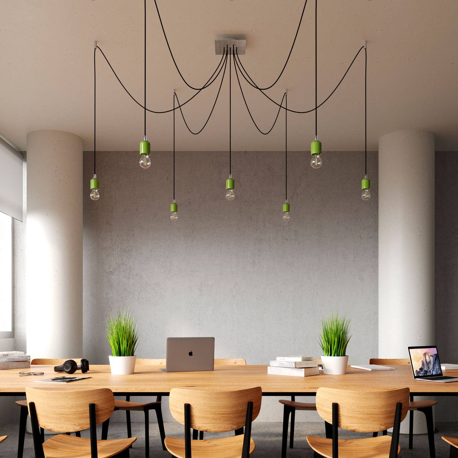 Rosone Rose-One quadrato, 200 mm con 7 fori e 4 fori laterali - Verde prato Bianco