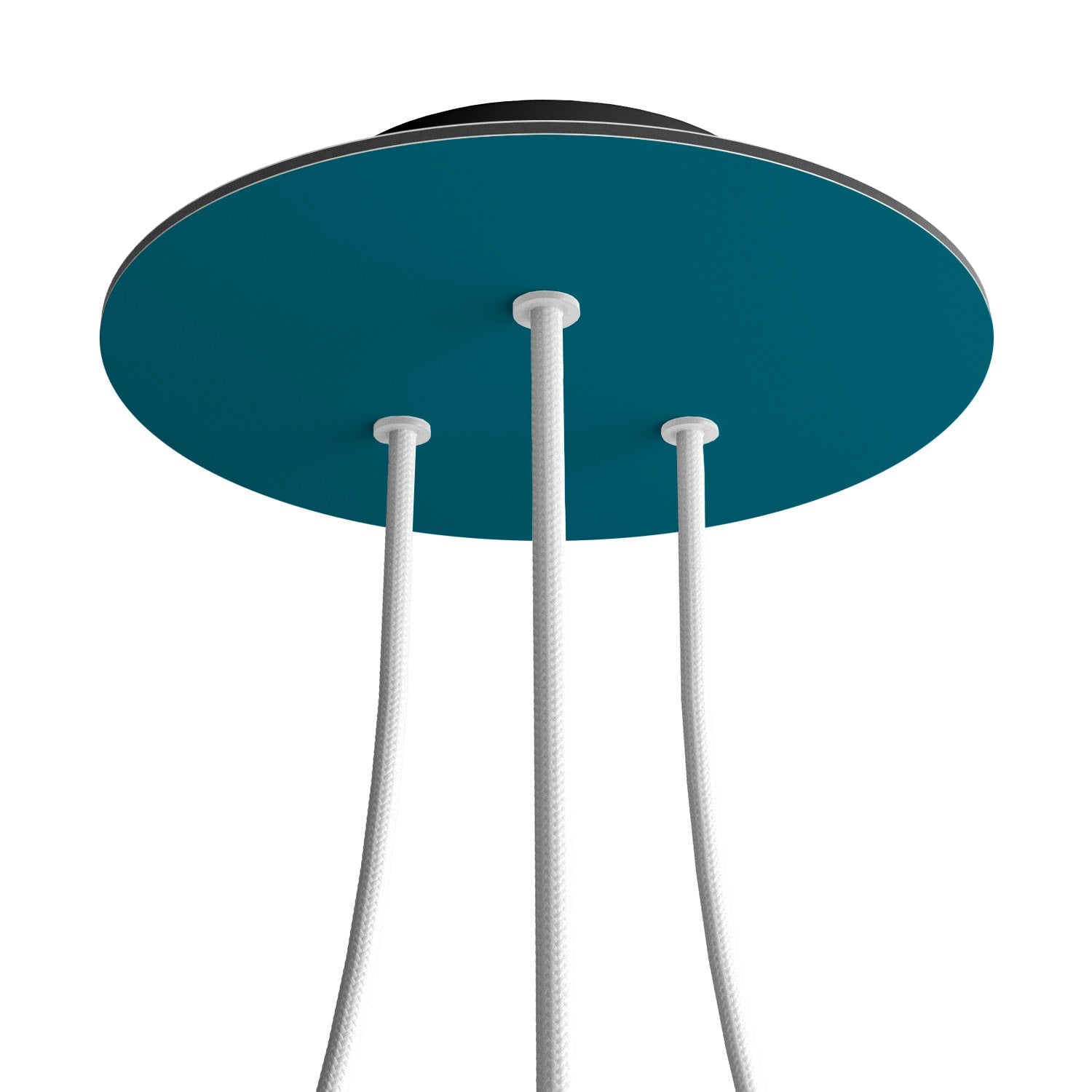 Rosone Rose-One rotondo, diametro 200 mm con 3 fori e 4 fori laterali - Petrolio Nero