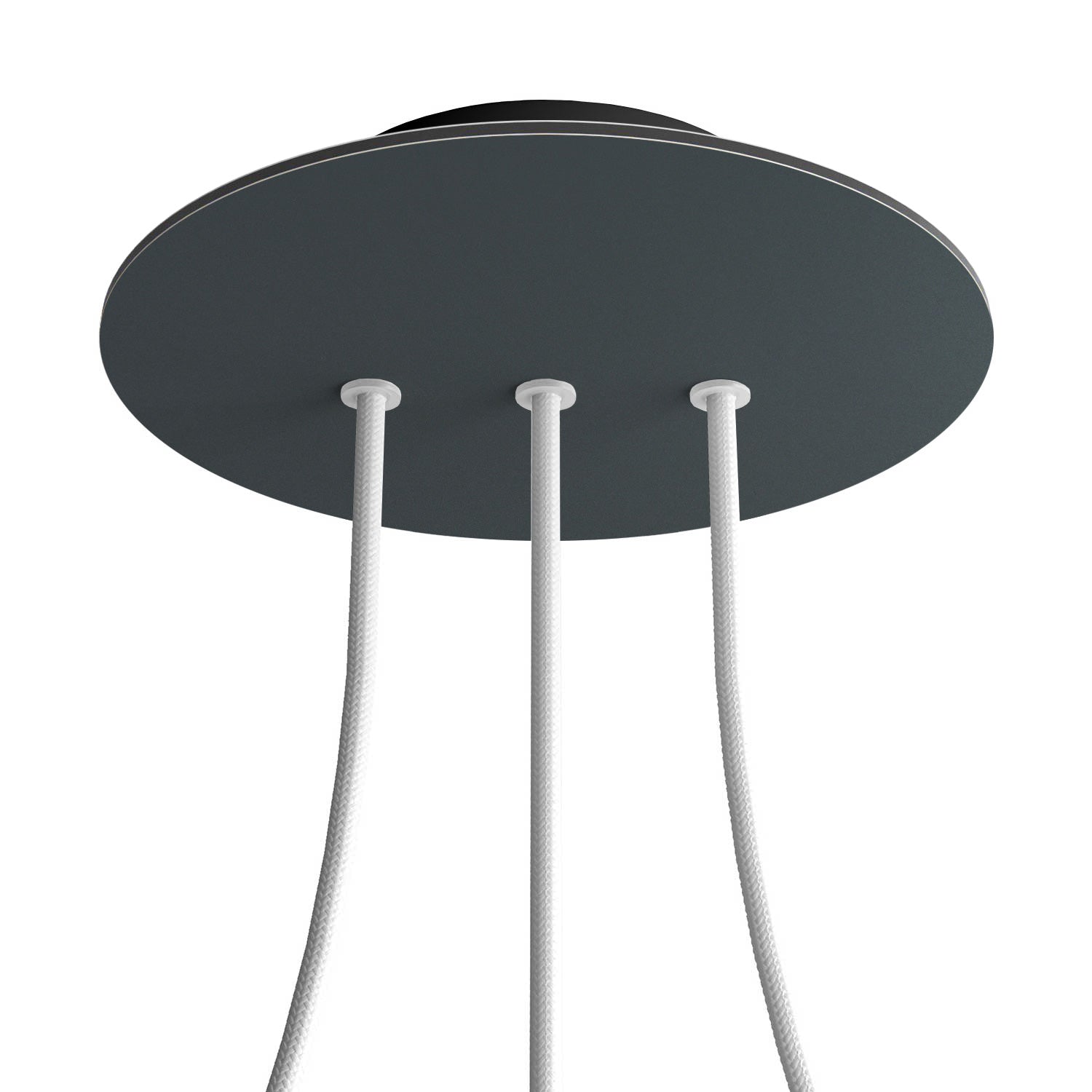 Rosone Rose-One rotondo, diametro 200 mm con 3 fori in linea e 4 fori laterali - Antracite Nero