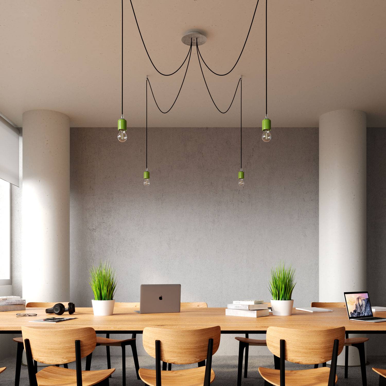 Rosone Rose-One rotondo, diametro 200 mm con 4 fori e 4 fori laterali - Antracite Bianco