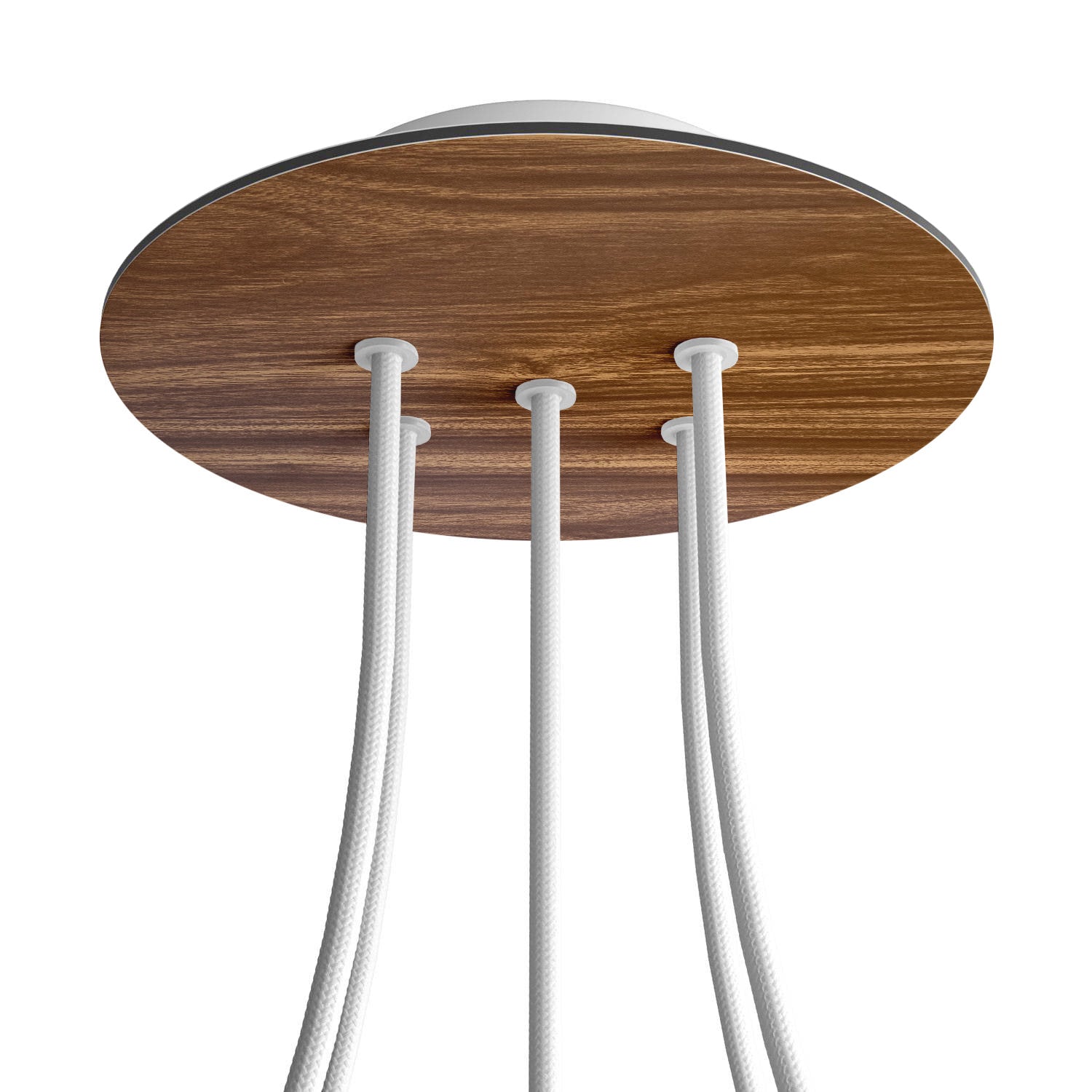 Rosone Rose-One rotondo, diametro 200 mm con 5 fori e 4 fori laterali - Legno Bianco