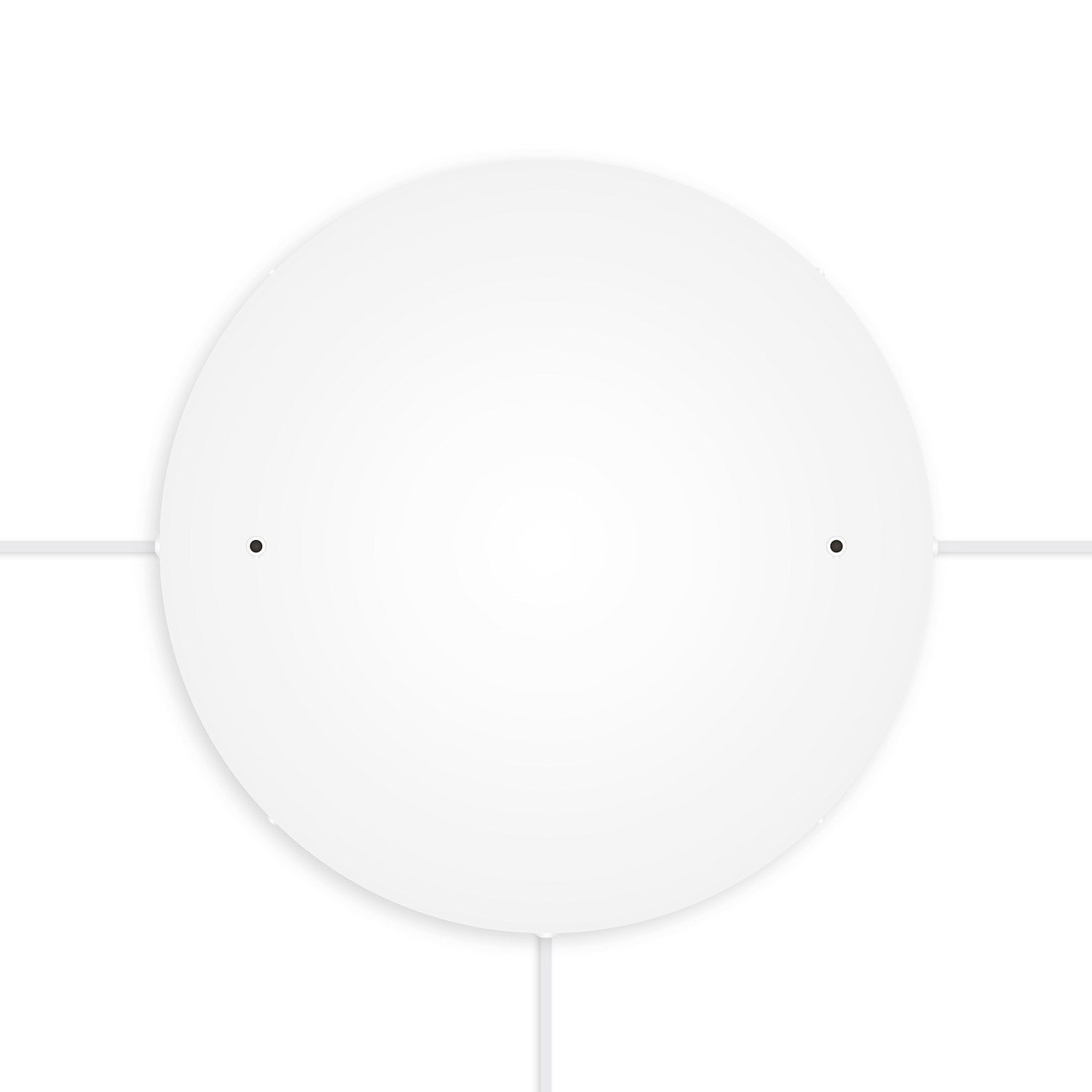 Rosone rotondo in alluminio Ø 50 cm con staffa e cavo di messa a terra, con 2 fori frontali - Bianco Opaco 3