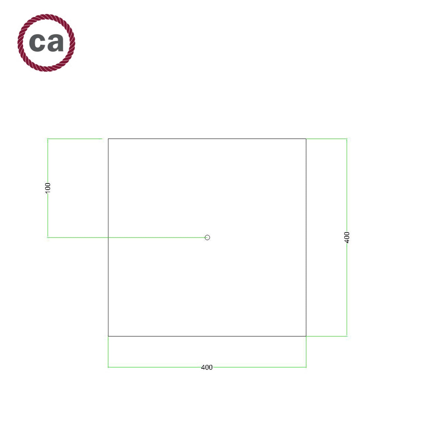 Rosone XXL Rose-One quadrato, 400 mm con 1 foro e 4 fori laterali - Mostarda Bianco