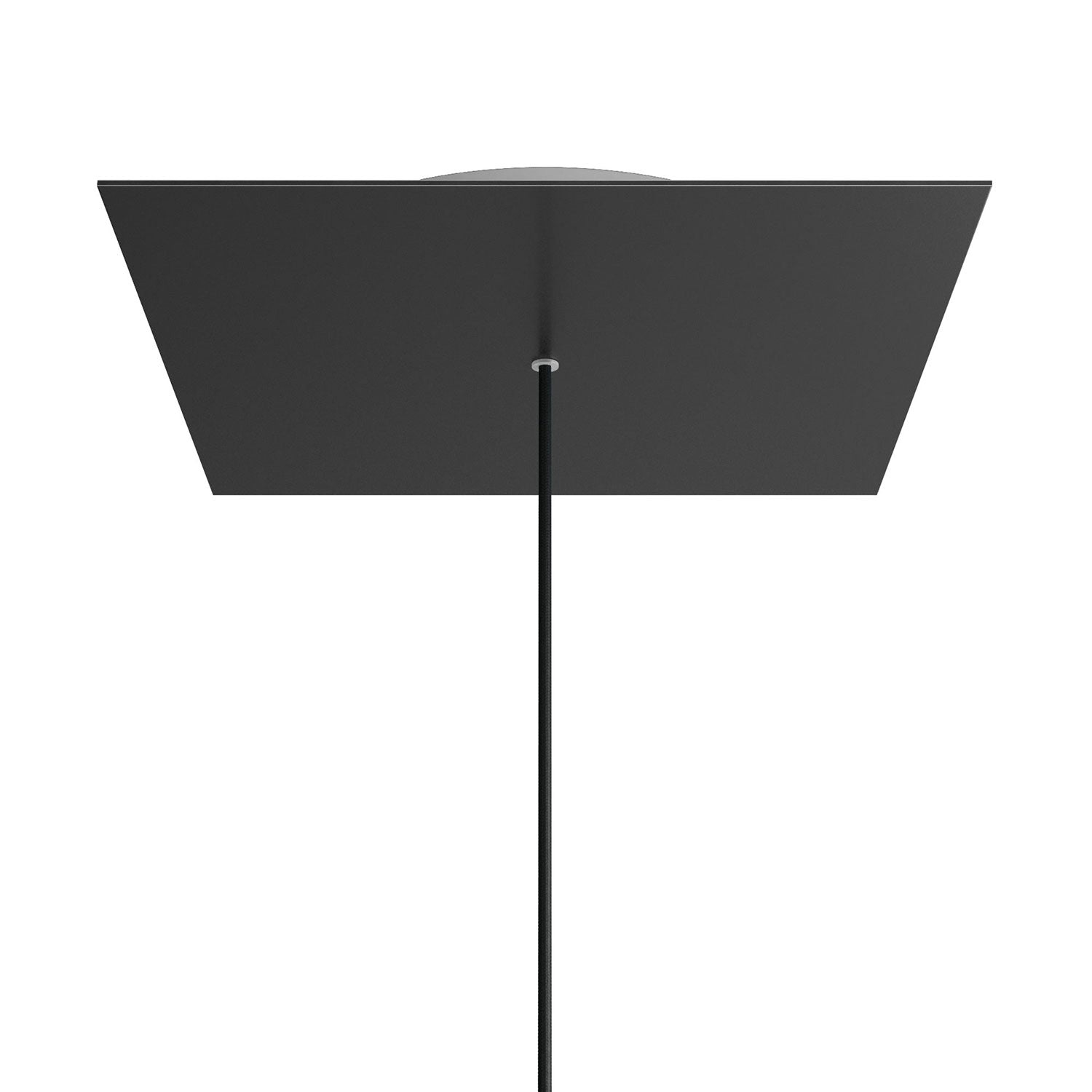 Rosone XXL Rose-One quadrato, 400 mm con 1 foro e 4 fori laterali - Nero opaco Bianco