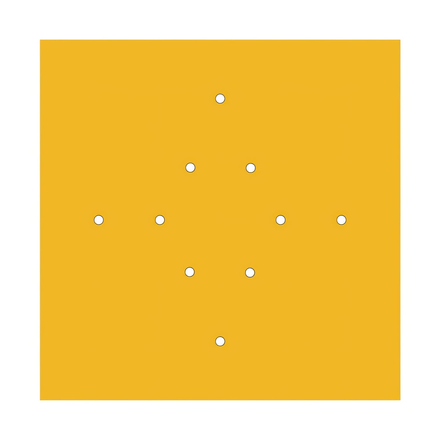 Rosone XXL Rose-One quadrato, 400 mm con 10 fori e 4 fori laterali - Mostarda Bianco