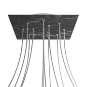 Rosone XXL Rose-One quadrato, 400 mm con 12 fori e 4 fori laterali - Marmo Marquina Bianco