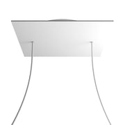 Rosone XXL Rose-One quadrato, 400 mm con 2 fori e 4 fori laterali - Bianco opaco Bianco