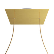 Rosone XXL Rose-One quadrato, 400 mm con 2 fori e 4 fori laterali - Dibond Ottone satinato Bianco