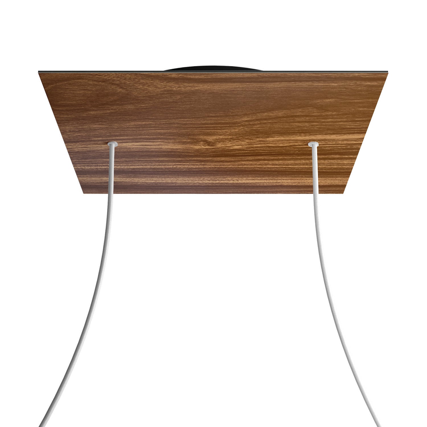 Rosone XXL Rose-One quadrato, 400 mm con 2 fori e 4 fori laterali - Legno Nero