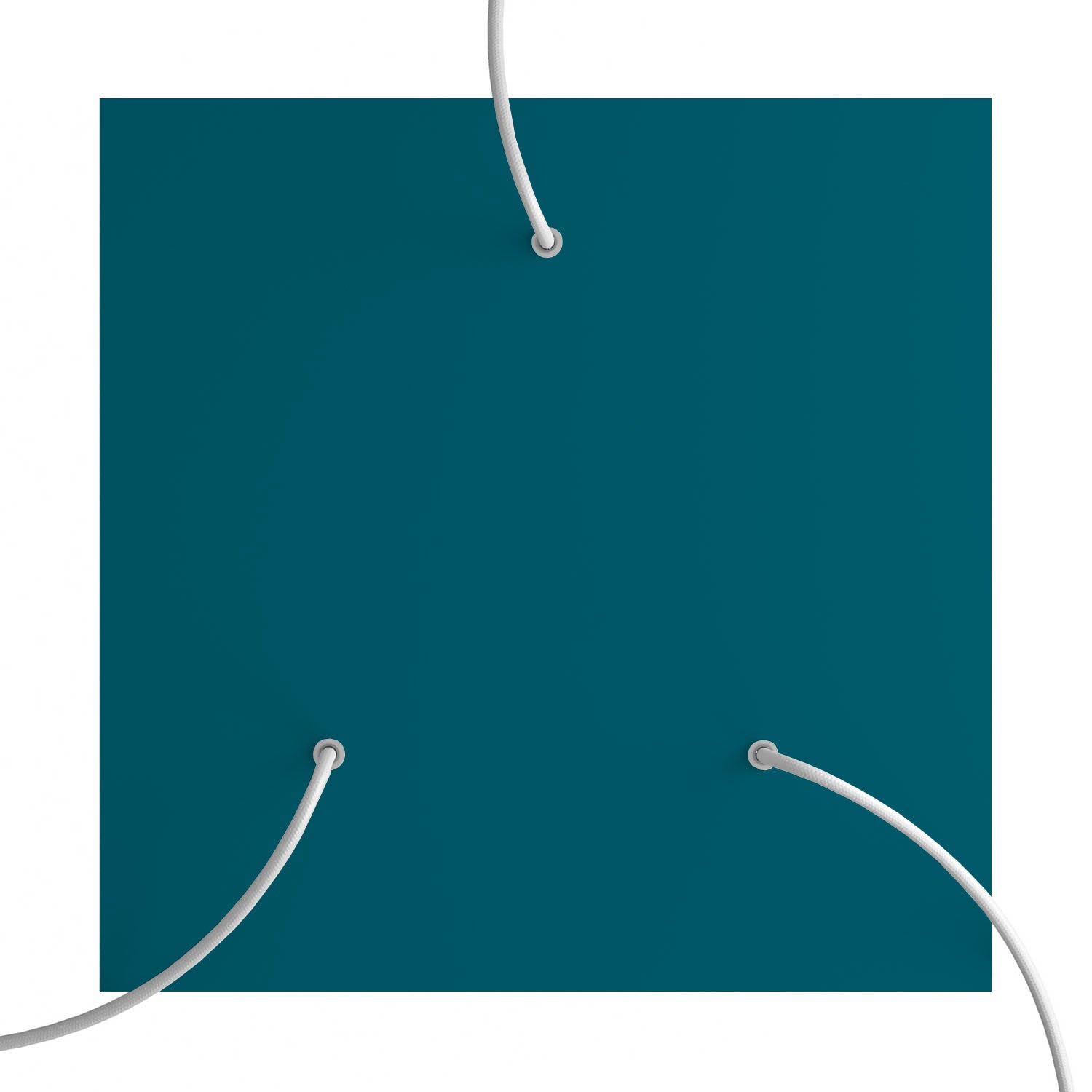 Rosone XXL Rose - One quadrato, 400 mm con 3 fori e 4 fori laterali - Petrolio - Creative Cables