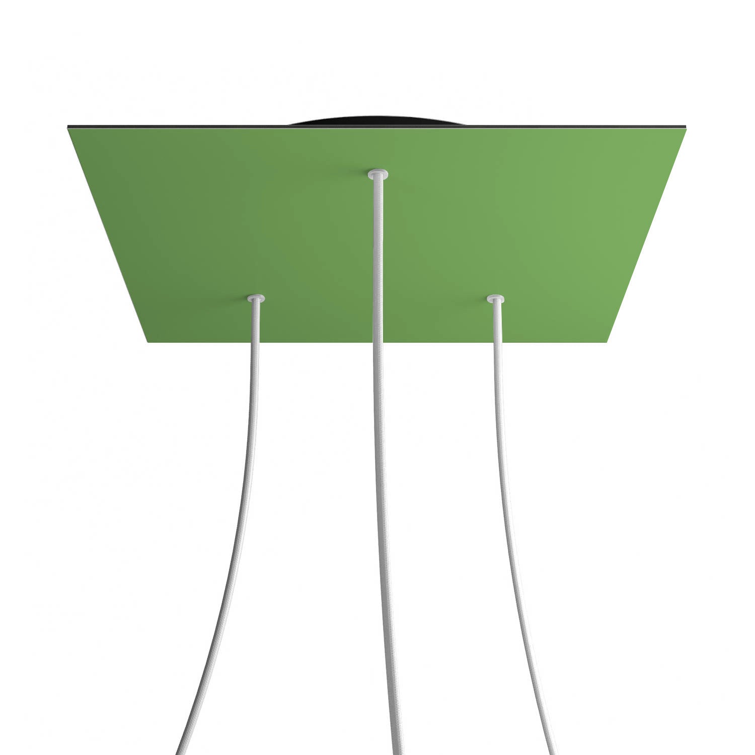 Rosone XXL Rose-One quadrato, 400 mm con 3 fori e 4 fori laterali - Verde prato Nero