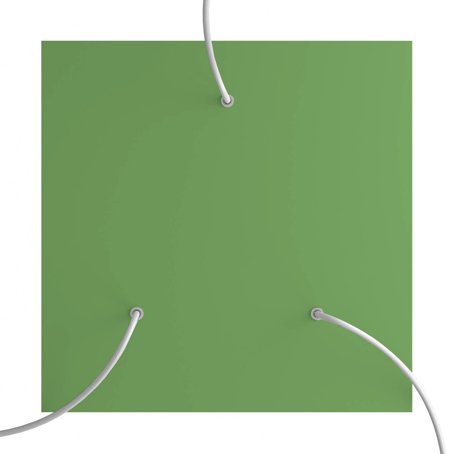 Rosone XXL Rose - One quadrato, 400 mm con 3 fori e 4 fori laterali - Verde prato - Creative Cables