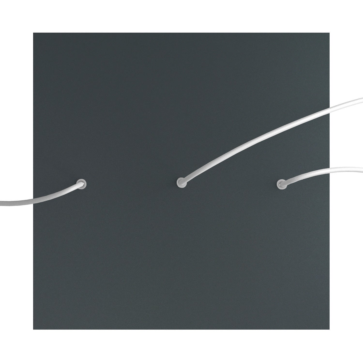 Rosone XXL Rose - One quadrato, 400 mm con 3 fori in linea e 4 fori laterali - Antracite - Creative Cables