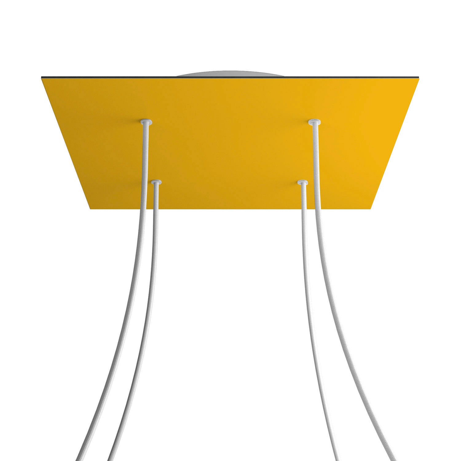 Rosone XXL Rose - One quadrato, 400 mm con 4 fori e 4 fori laterali - Mostarda - Creative Cables