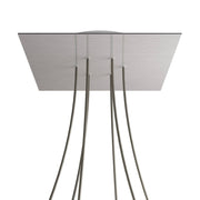 Rosone XXL Rose-One quadrato, 400 mm con 6 fori e 4 fori laterali - Dibond Acciaio satinato Bianco