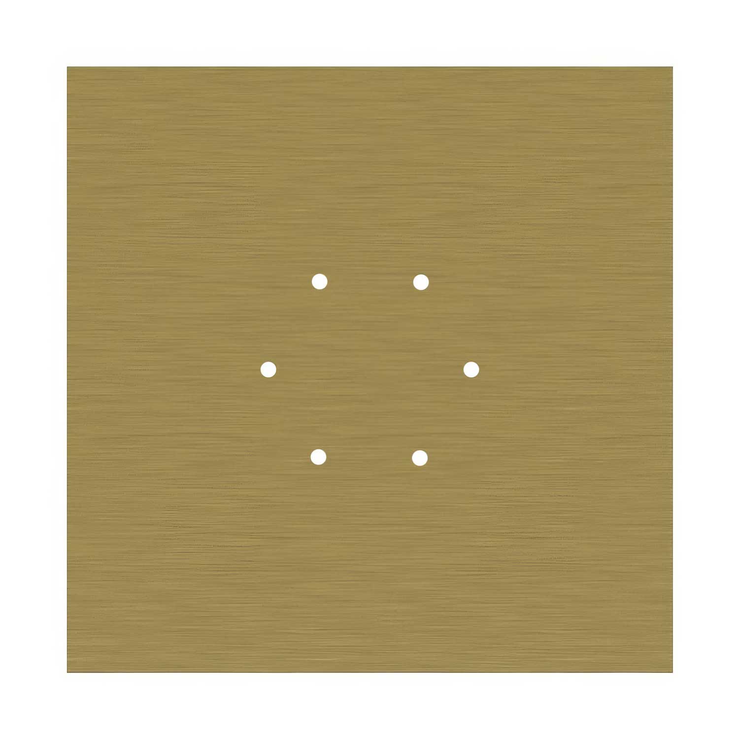 Rosone XXL Rose-One quadrato, 400 mm con 6 fori e 4 fori laterali - Dibond Ottone satinato Bianco