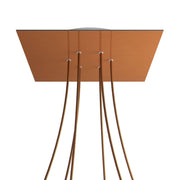 Rosone XXL Rose-One quadrato, 400 mm con 6 fori e 4 fori laterali - Dibond Rame satinato Bianco