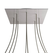 Rosone XXL Rose-One quadrato, 400 mm con 8 fori e 4 fori laterali - Dibond Acciaio satinato Bianco