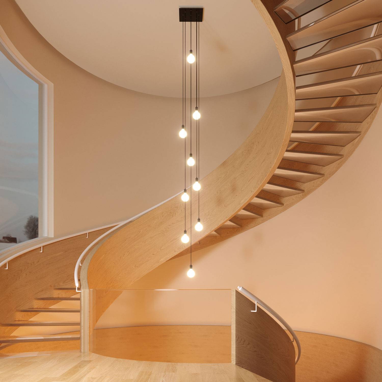 Rosone XXL Rose-One quadrato, 400 mm con 9 fori e 4 fori laterali - Mostarda Bianco