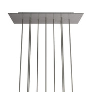 Rosone XXL Rose-One rettangolare a 10 fori e 6 fori laterali, dimensioni 675 x 225 mm - Dibond Acciaio satinato Bianco