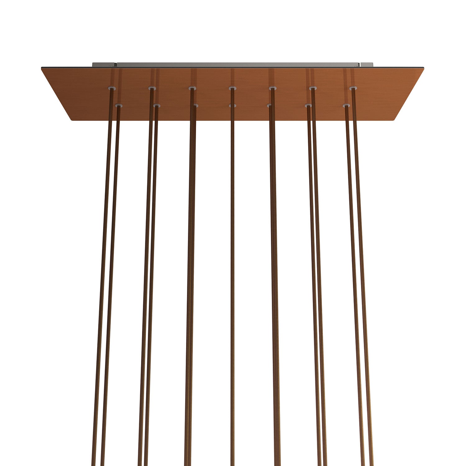 Rosone XXL Rose-One rettangolare a 14 fori e 6 fori laterali, dimensioni 675 x 225 mm - Dibond Rame satinato Bianco