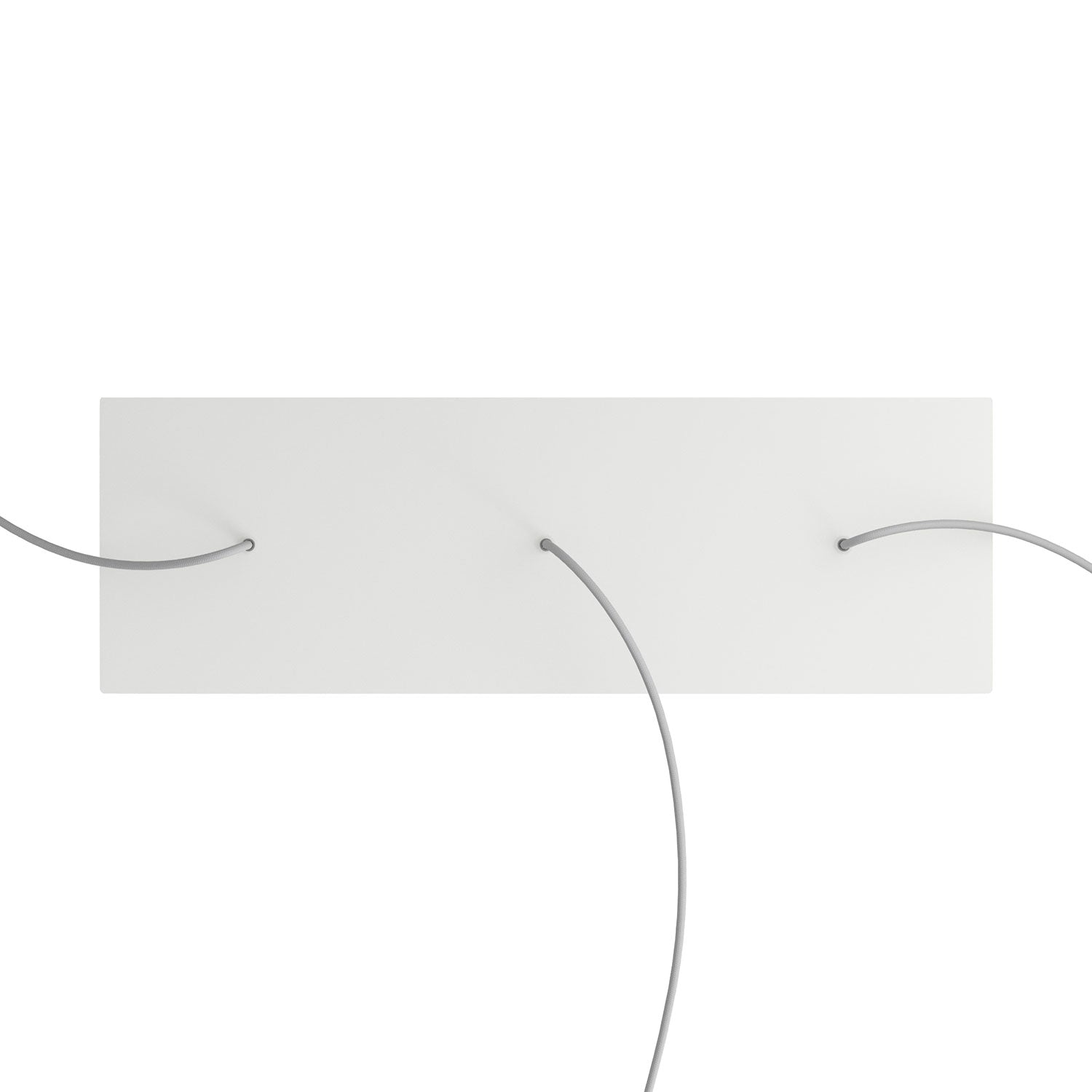 Rosone XXL Rose-One rettangolare a 3 fori in linea e 6 fori laterali, dimensioni 675 x 225 mm - Dibond Bianco opaco Bianco