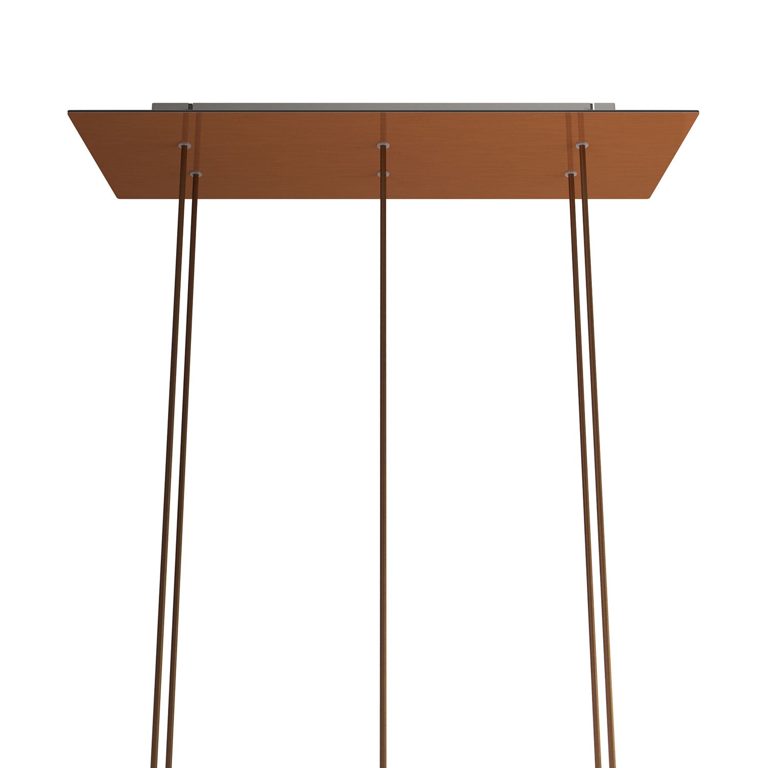 Rosone XXL Rose-One rettangolare a 6 fori e 6 fori laterali, dimensioni 675 x 225 mm - Dibond Rame satinato Bianco