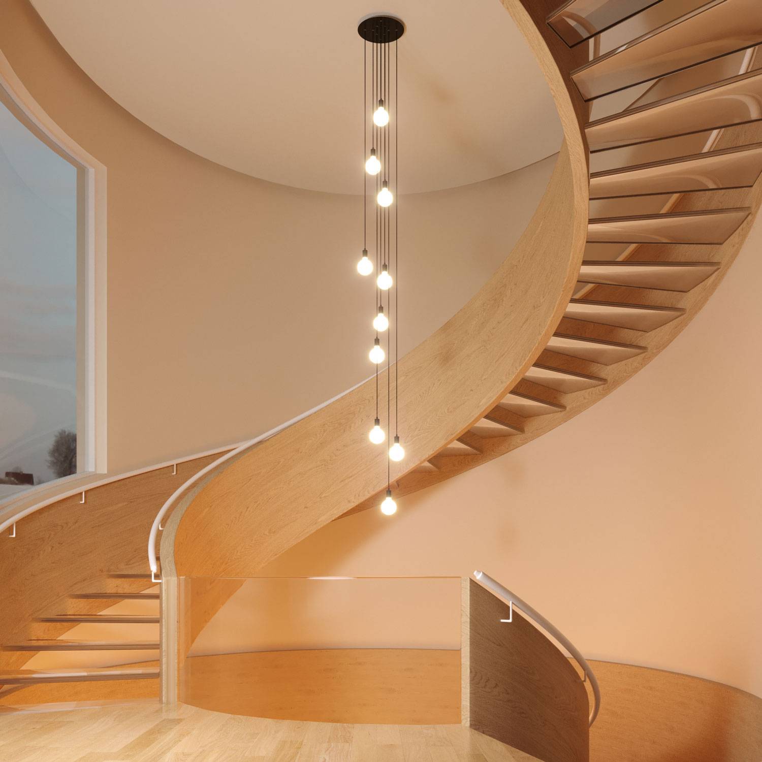 Rosone XXL Rose-One rotondo, diametro 400 mm con 10 fori e 4 fori laterali - Mostarda Bianco