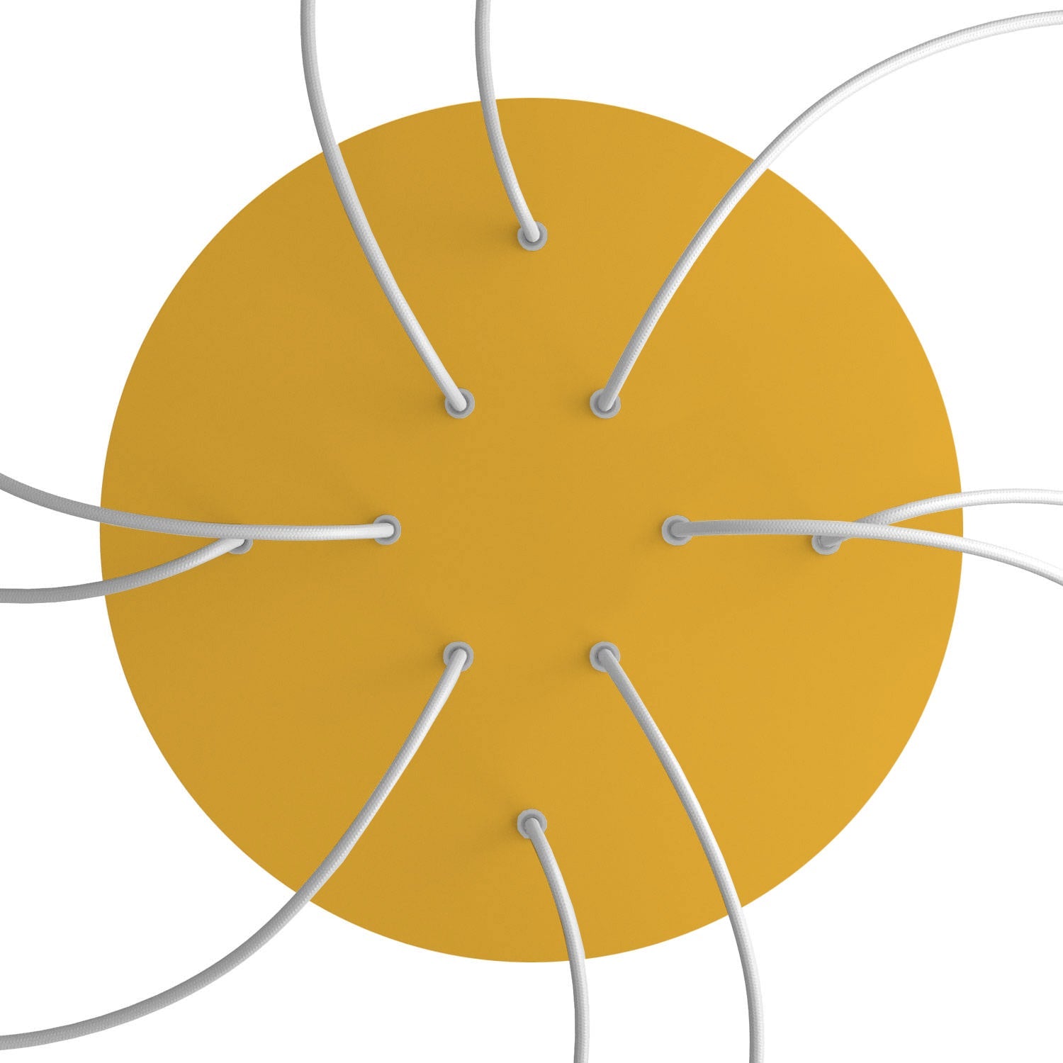 Rosone XXL Rose - One rotondo, diametro 400 mm con 10 fori e 4 fori laterali - Mostarda - Creative Cables