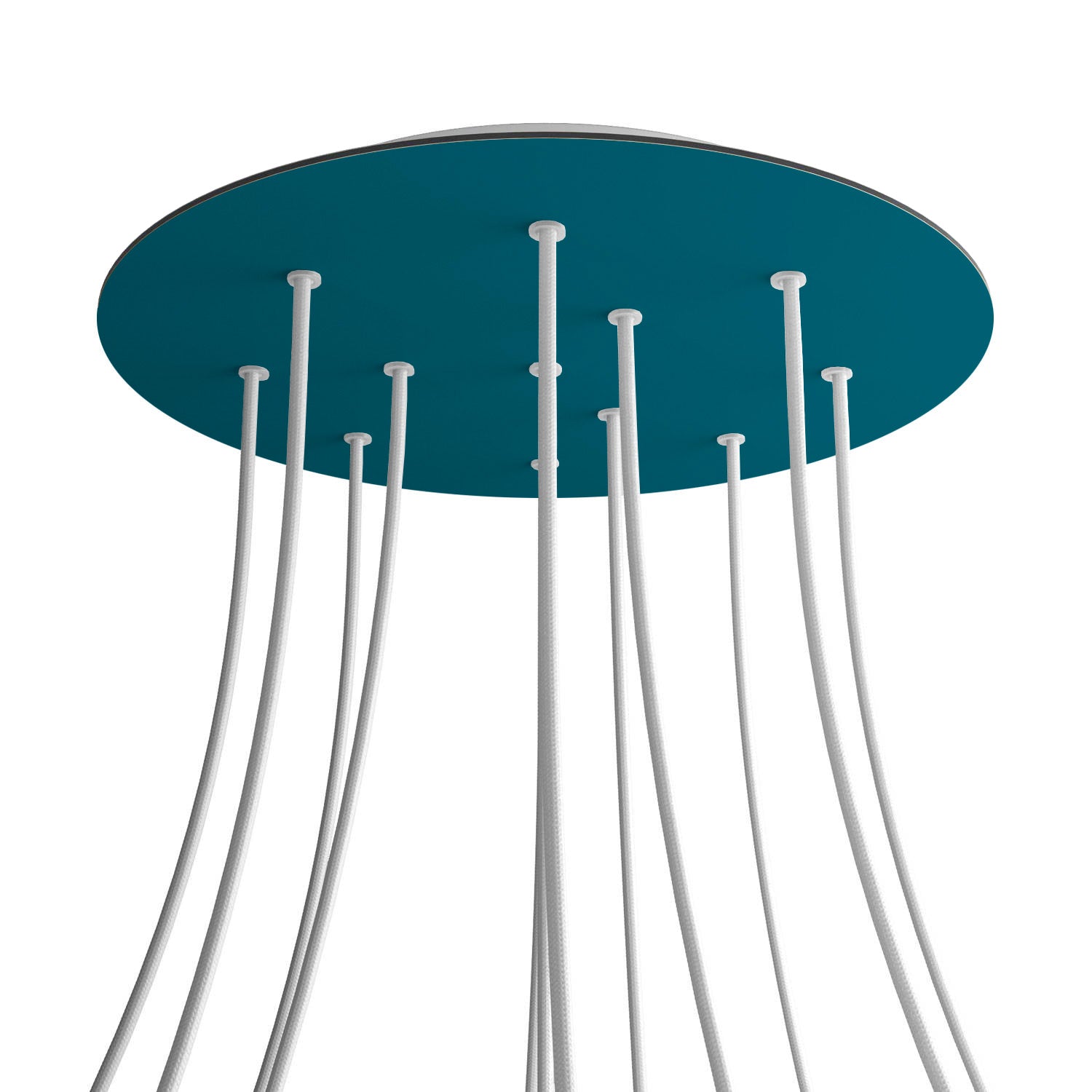 Rosone XXL Rose-One rotondo, diametro 400 mm con 12 fori e 4 fori laterali - Petrolio Bianco