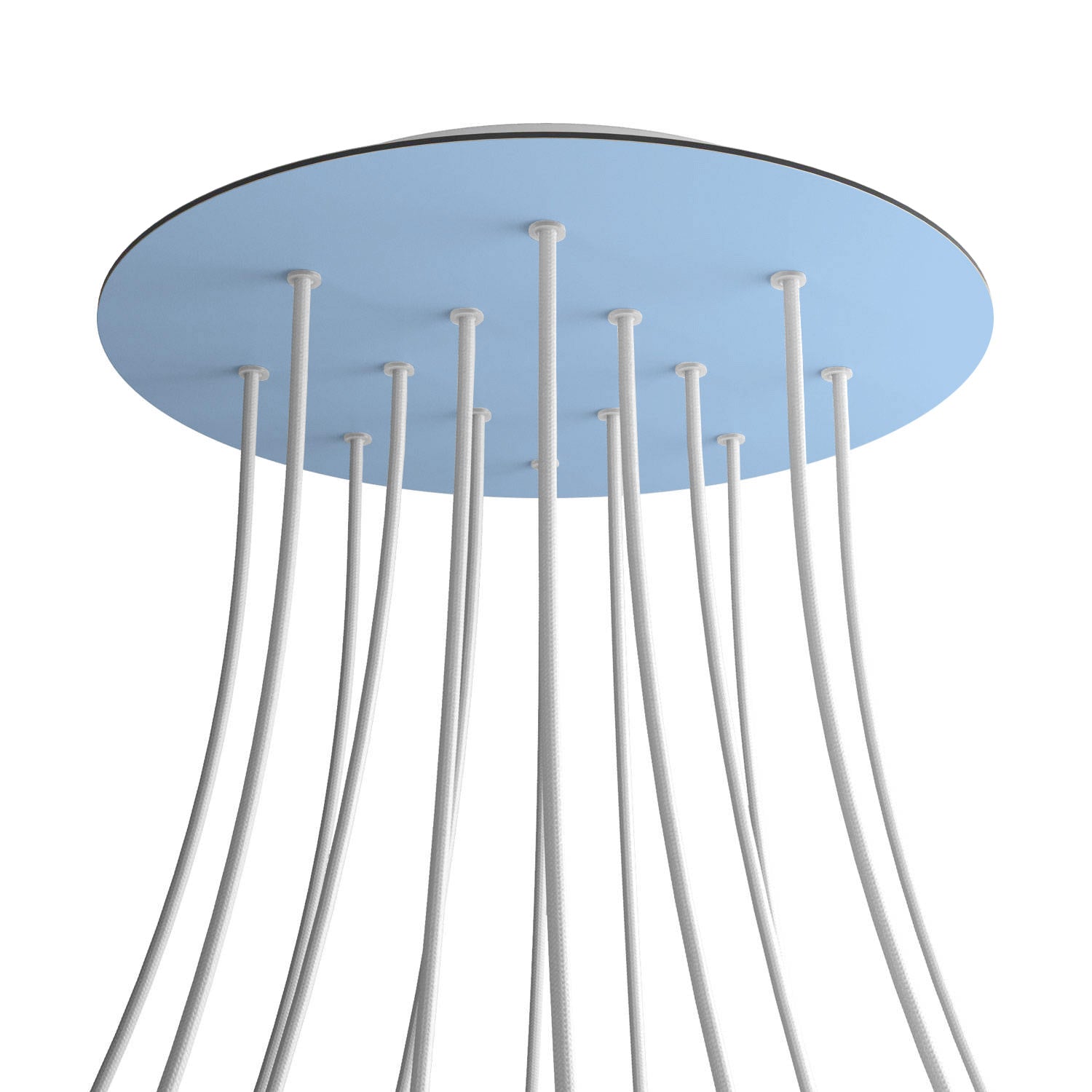Rosone XXL Rose-One rotondo, diametro 400 mm con 14 fori e 4 fori laterali - Blu carta da zucchero Bianco