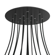 Rosone XXL Rose-One rotondo, diametro 400 mm con 15 fori e 4 fori laterali - Nero opaco Bianco